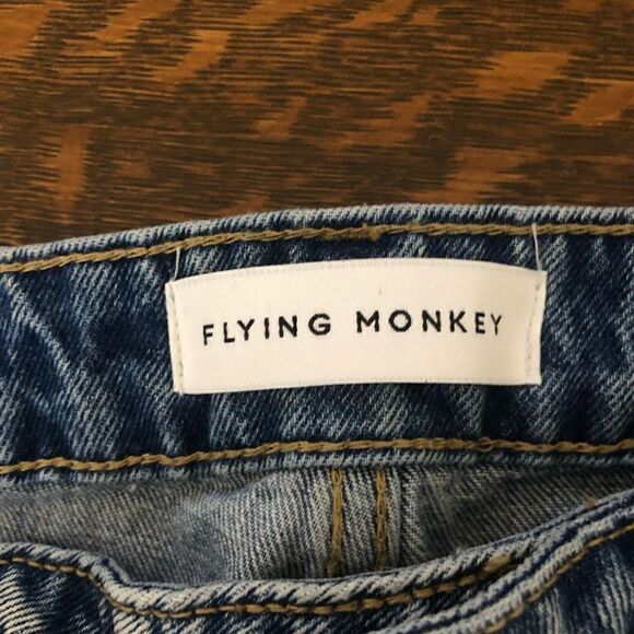 Flying Monkey Super Distressed Medium Wash Straight Leg Jeans Size 8/29 - Picture 8 of 15